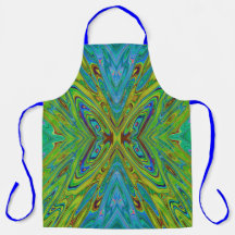 Borboleta Abstrata Chartreuse e Azul Trippy