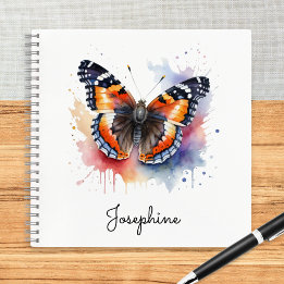 Borboleta Almirante Vermelho em Aquarela Personali