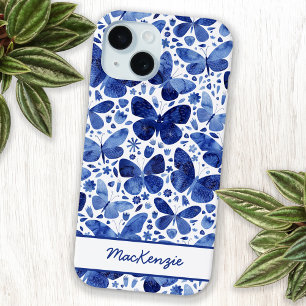 Borboleta Aquarela Azul Personalizada