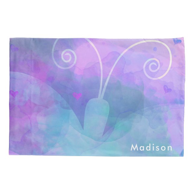 Borboleta Aquarela Pastel Personalizada Custom (Verso)