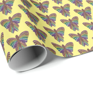 Borboleta Arco-íris (amarela) - Papel de embrulho