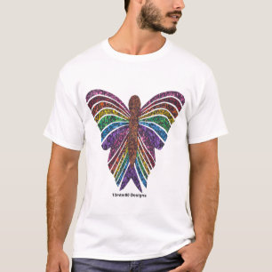 Borboleta Arco-íris (branca) - Camiseta Leve Mascu