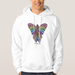 Borboleta Arco-íris (branca) - Moletom Masculino