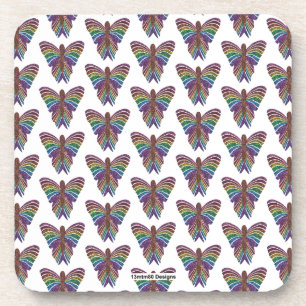 Borboleta Arco-íris (branca) - Porta-copos de Plás