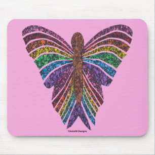 Borboleta Arco-íris (rosa) - Mouse Pad