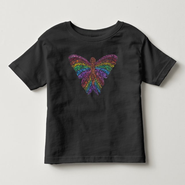 Borboleta Arco-íris (vívida) - Camiseta Infantil (Frente)