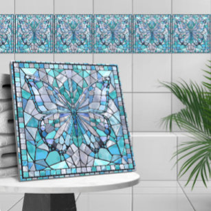 Borboleta - arte do mosaico azul