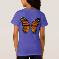 Borboleta Asas Raparigas T-shirts Camisetas de bor