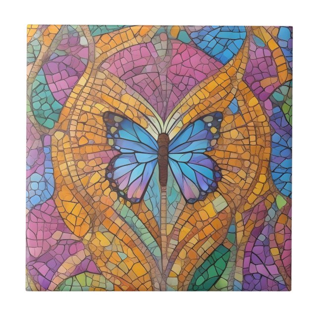 Borboleta Azul Belo Mosaico (Frente)