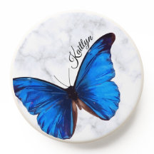 Borboleta Azul Brilhante Personalizada