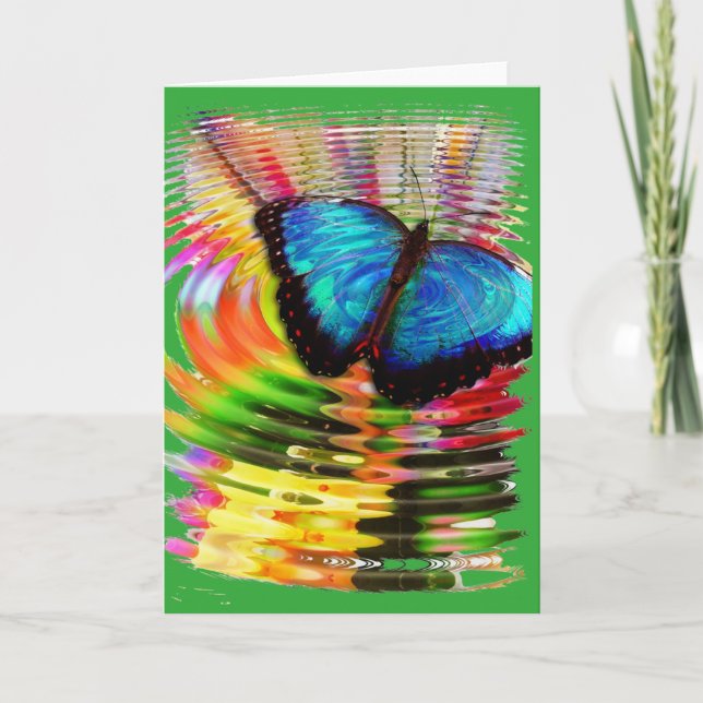 Borboleta Azul é um cartão que não está entupido (Frente)