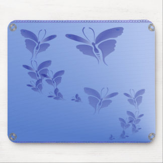 Borboleta azul macia Mousepad
