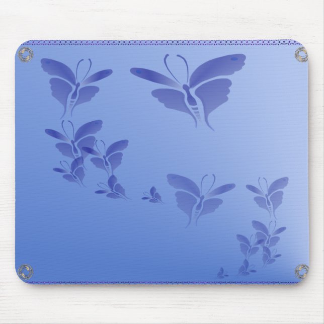 Borboleta azul macia Mousepad (Frente)