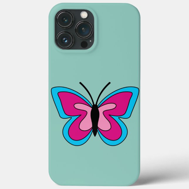 Borboleta Azul Magenta Rosa (Verso)