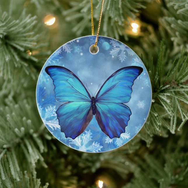 Borboleta Azul Morpho, Enfeites de natal cerâmico (Árvore)