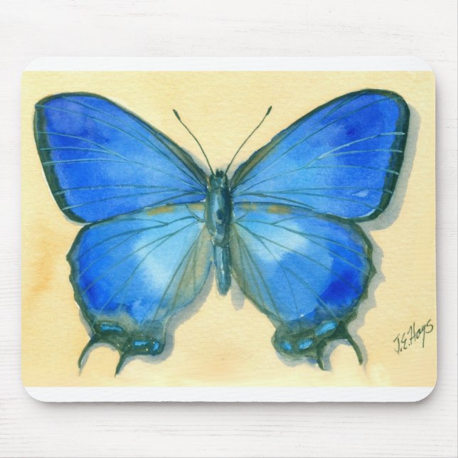 Borboleta azul Mousepad (Frente)