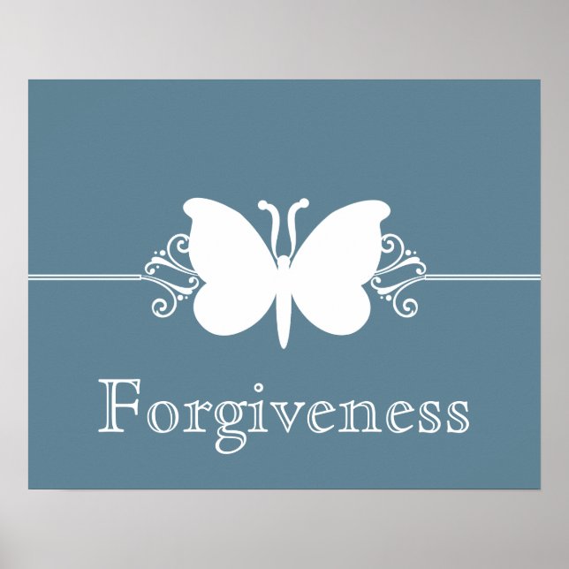 Borboleta Azul Pálida Roda o Poster Virtude (Frente)