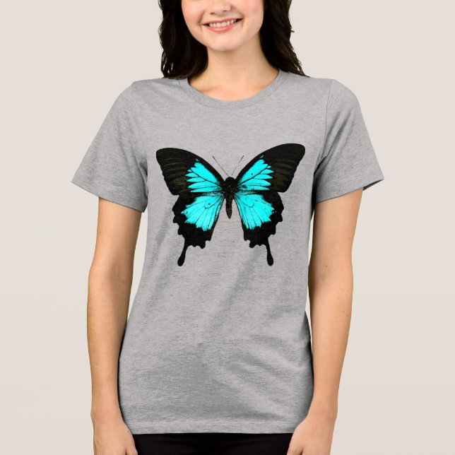 Borboleta - azul turquesa e preto (Frente)