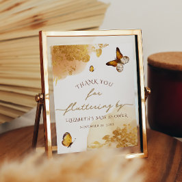 Borboleta Boho Obrigado por fluir por Poster