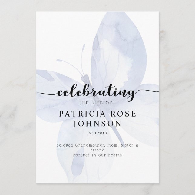 Borboleta Celebrando a Vida do Programa Funeral (Frente)