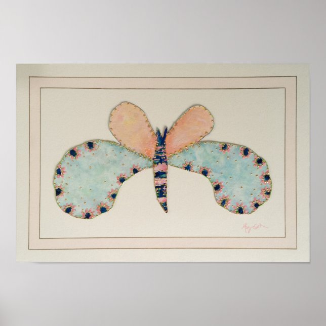 Borboleta Ciara com Impressão de tapete francês (Frente)