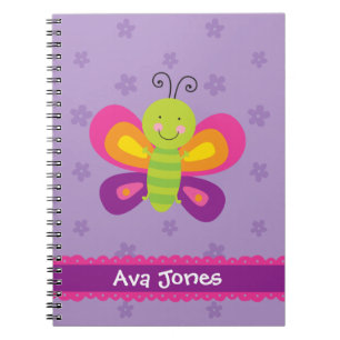 Borboleta colorida caderno personalizado