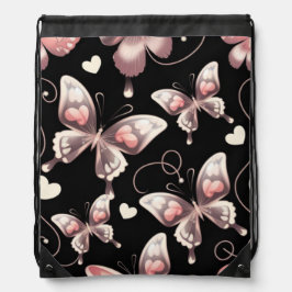 Borboleta Corações de Desenho Mochila