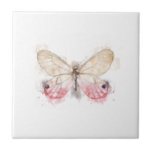 Borboleta d'água rosa e creme