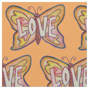 Borboleta de amor Material de Tecido do Word Inspi