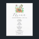 Borboleta de Aquarela e Menu Flor<br><div class="desc">Adicione um toque de elegância ao seu evento com o nosso Modelo do Menu Borboleta. Apresentando belas borboletas de linha e de aquarela em tons vibrantes de laranja, turquesa, rosa e verde, este modelo define o tom perfeito para sua celebração. Personalize seu menu sem esforço usando os campos de modelo...</div>