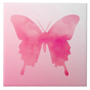 Borboleta de Aquarela - Fúcsia e Rosa