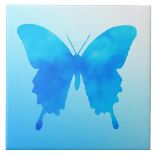 Borboleta de Aquarela - Sombras do Azul Céu
