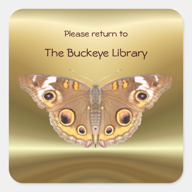 Borboleta de Buckeye Bookplate 2 ~ adesivo (Frente)