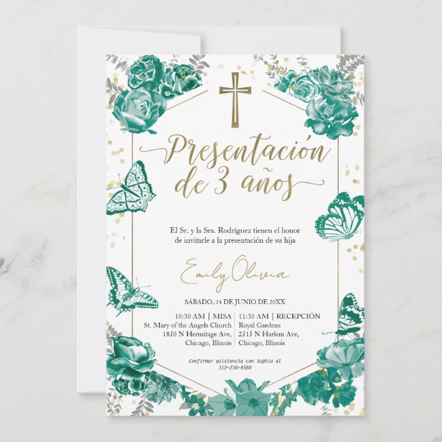 Borboleta de Convite Fotográfico Apresentación 3 a (Frente)