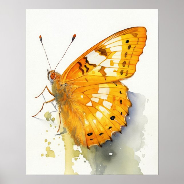 Borboleta de Enxofre Laranja Impressão (Frente)
