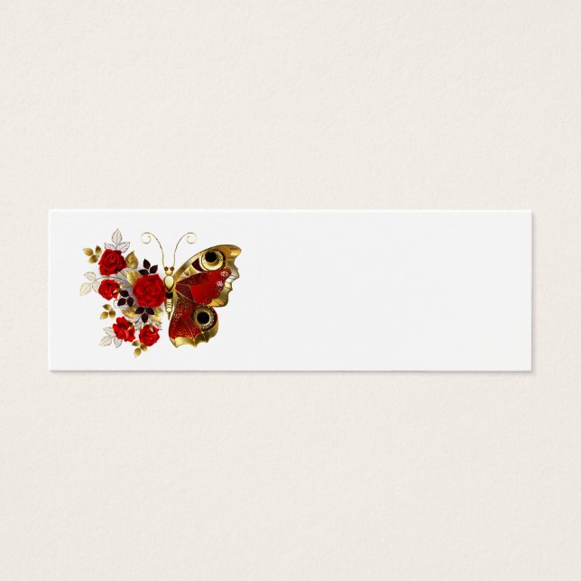 Borboleta de flor vermelha com rosas vermelhas (Frente)