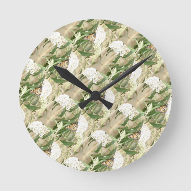 Borboleta de flores brancas de relógio (Frente)