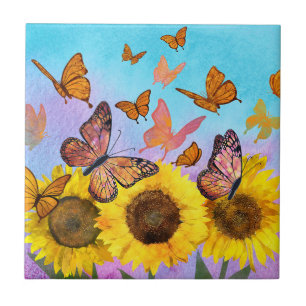 Borboleta de Girassol Amarelo Jardim Decoração