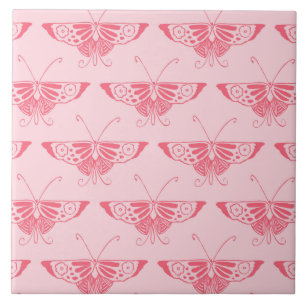 Borboleta Deco de Arte Estilizada - rosa-coral