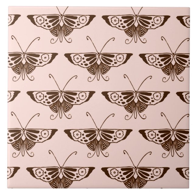 Borboleta Deco Estilizada - chocolate e pêssego (Frente)