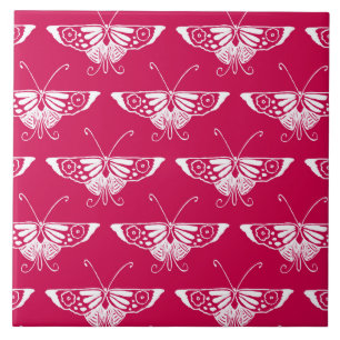 Borboleta Deco Estilizada - cor-de-rosa fuchsia