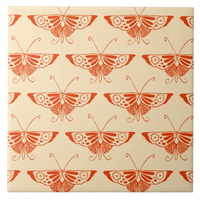 Borboleta Deco Estilizada - laranja-mandarina (Frente)