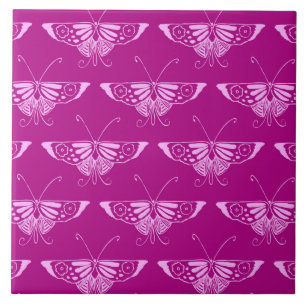 Borboleta Deco estilizada - magenta e rosa