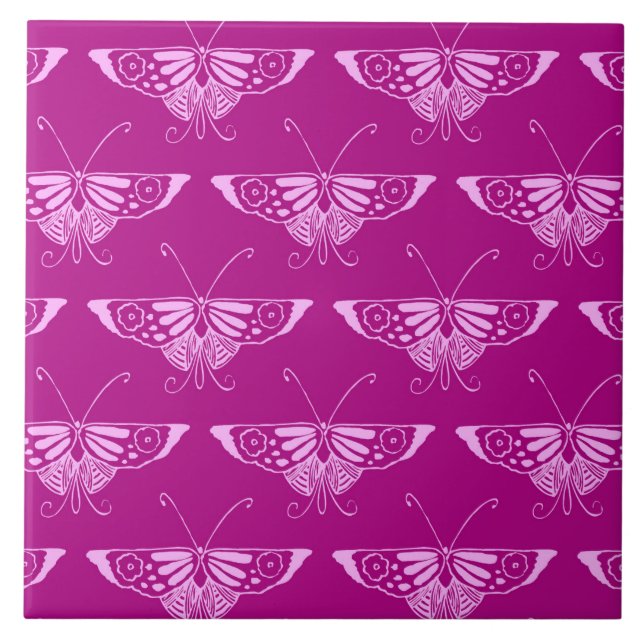 Borboleta Deco estilizada - magenta e rosa (Frente)