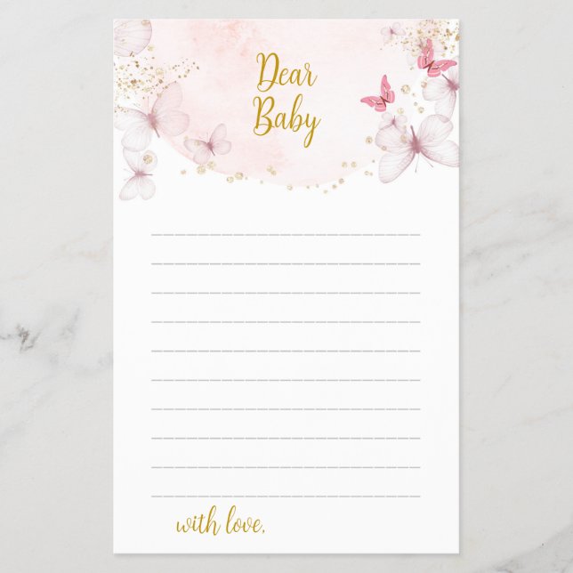 Borboleta Deseja Cartão Bebê (Frente)
