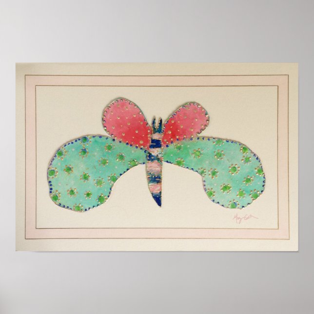 Borboleta Dotto com Impressão de Matelassê Francês (Frente)