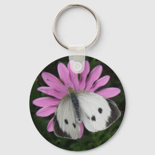 Borboleta e Chaveiro de Flor Rosa