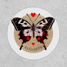 Borboleta E Corações Adicione Nome Da Vintagem Cut