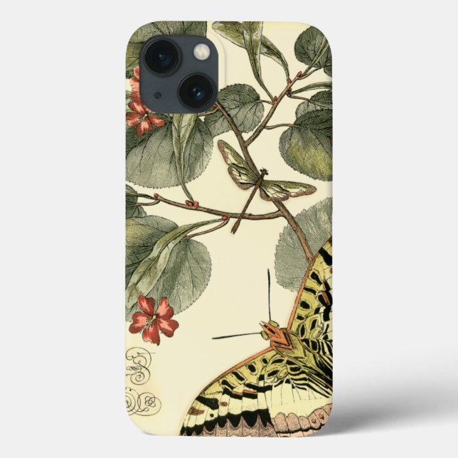 Borboleta e Dragonfly com Flores Vermelhas (Verso)
