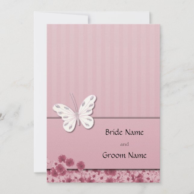 Borboleta E Flores Convite (Frente)